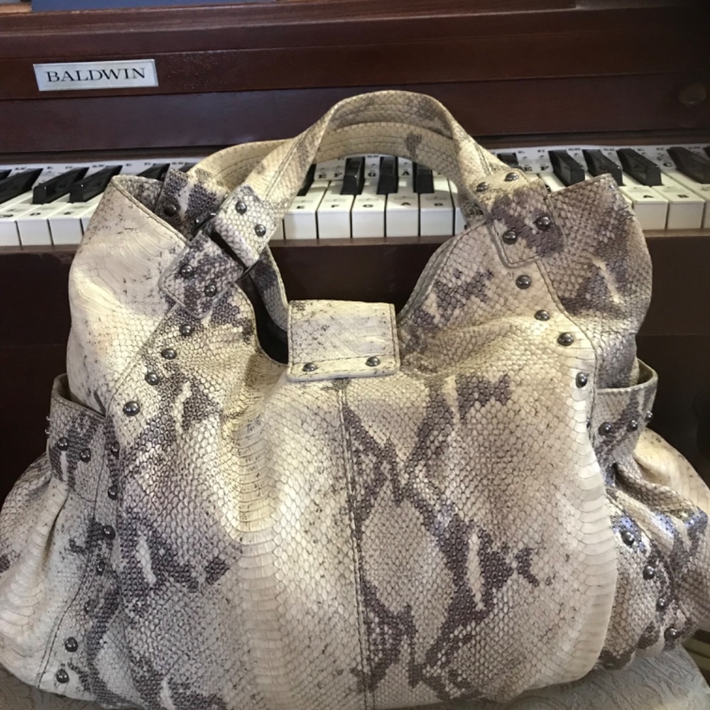 Rafe Designer Snakeskin Handbag - Picture 2 of 3